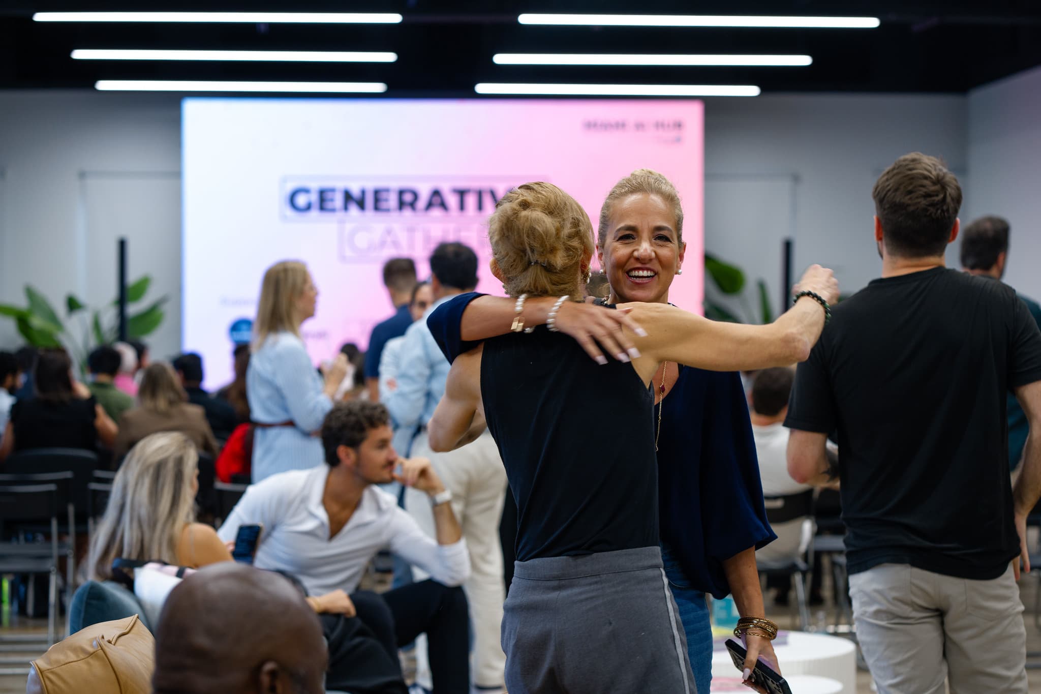 Members greeting each other at a Generative Gathering